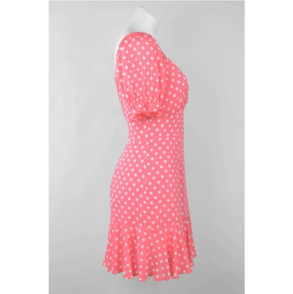 Pink polka dot mini dress - Picture 4 of 8